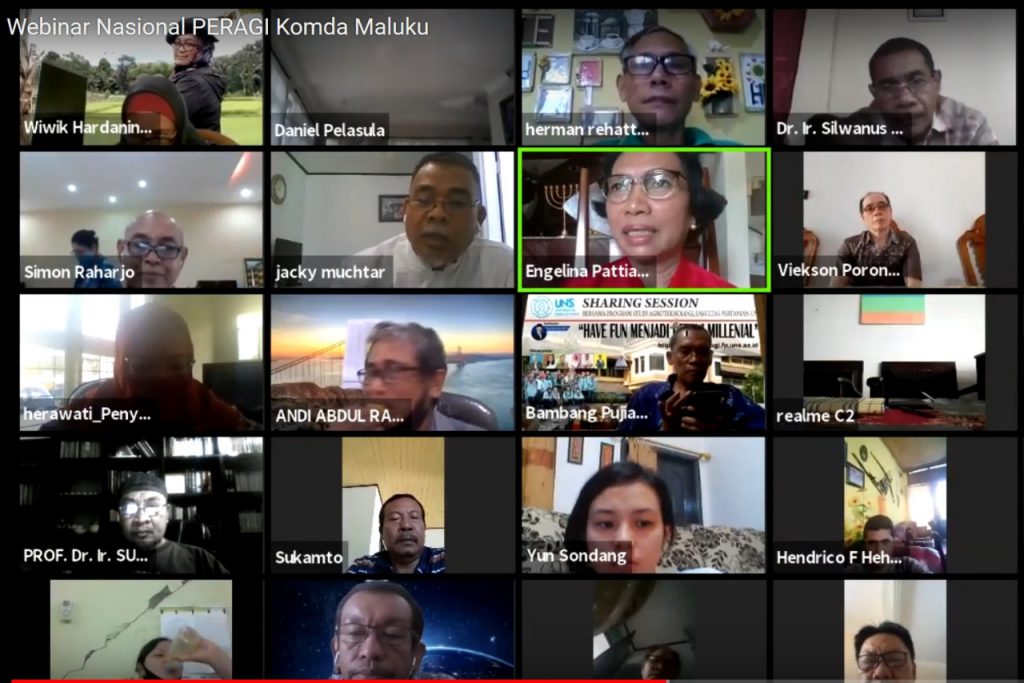 Maluku Suasana webinar yang digelar Peragi Maluku, Selasa (30/6/2020). (Ist)
